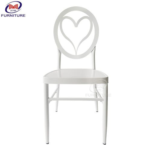 厂家 新款餐椅 简约铁质白色心形靠背百变椅 酒店婚礼竹节椅