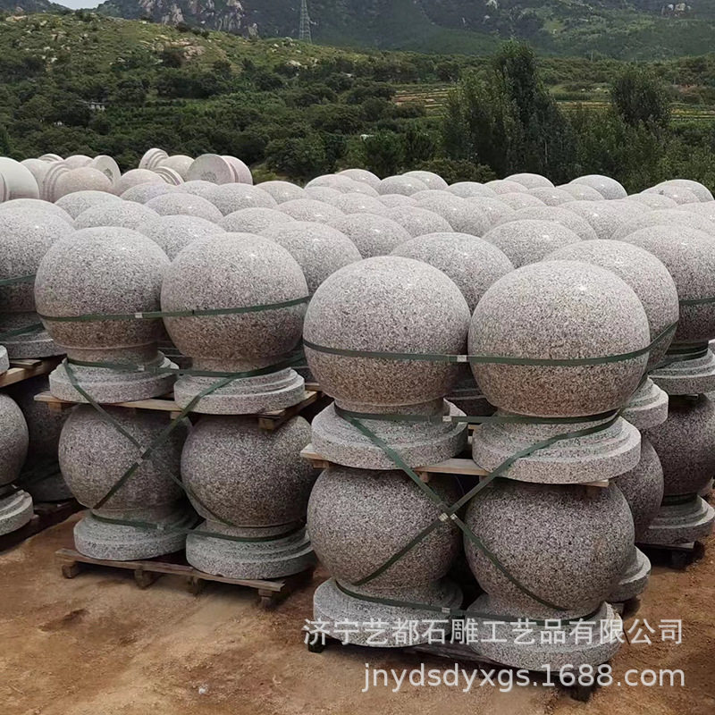 厂家直销花岗岩挡车球 校园门口路障 园林广场拦车柱交通安全设施