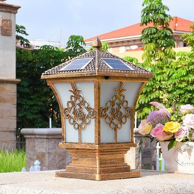 围墙柱头灯太阳能户外庭院灯防水室外门柱灯花园别墅大门家用超亮