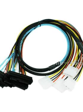全新Mini SAS SFF8087转8482 SAS线硬盘数据电源线一分四SATA