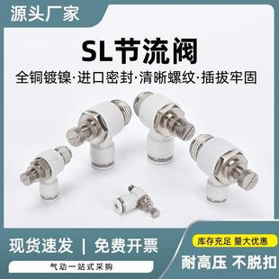 气动可调接头气管调节阀节流气缸调速阀SL4