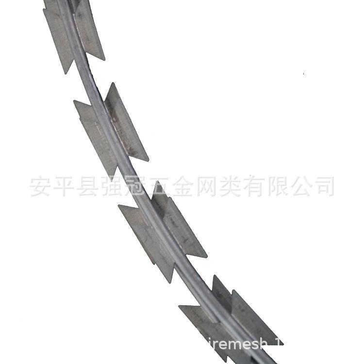 监狱校围墙网防爬防盗刀FGE学滚笼刀片刺铁丝片网铁丝刺绳安全防