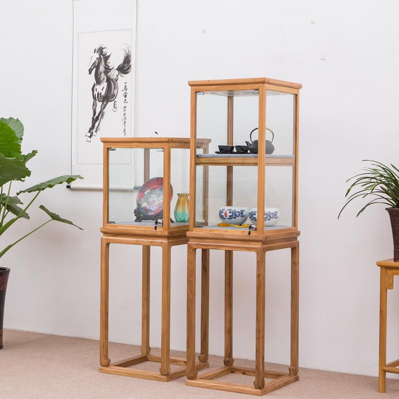 博物馆展示柜新中式玻璃展柜精品珠宝展台古玩货架大石头摆件展架