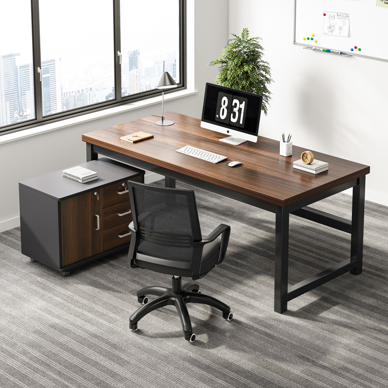 台式电脑桌家用职员办公桌文件柜收纳置物简约工作台长条桌写字桌