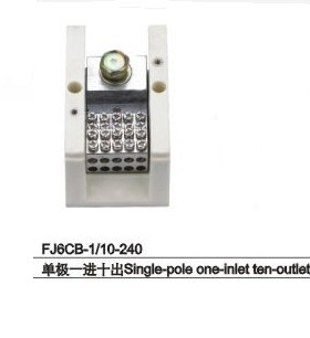 海燕 FJ6CB-1/10-240 单极一进十出接鼻式接线盒 接线端子