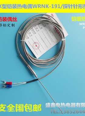 WRNK191铠装热电偶温度传感器探温针EJK针型热电偶热电阻感温探头