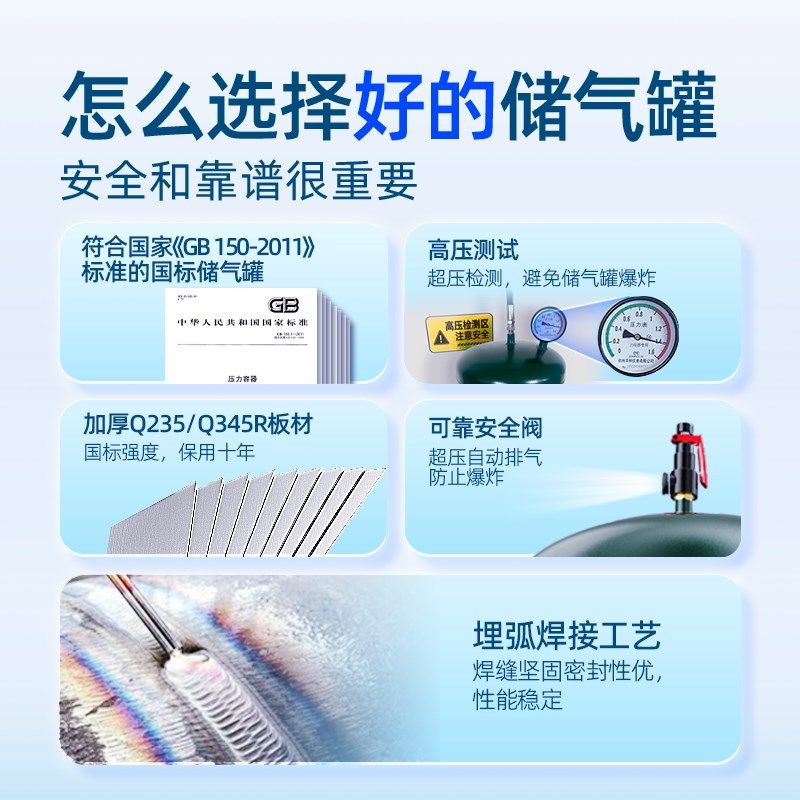 空压机储气罐1立方空气压力罐真空负压缓冲小型存气罐高压容器罐