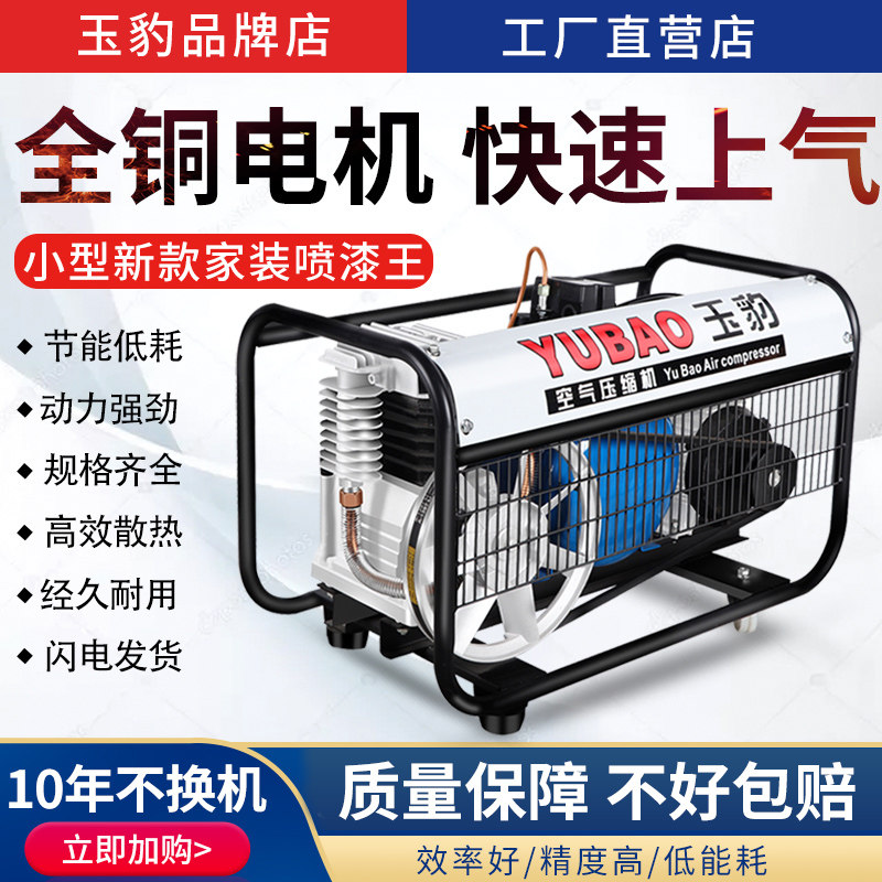 有油空压机皮带式压缩机家装小型家用充气泵高压木工220V喷漆打气