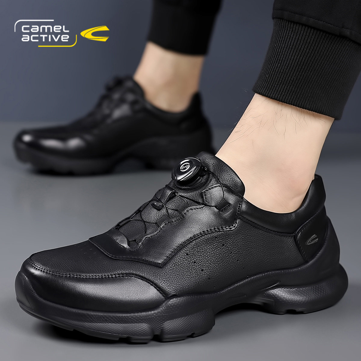 骆驼动感登山鞋男鞋2026新款冬季头层牛皮中年爸爸黑色男士运动鞋,流行男鞋,休闲皮鞋,淘宝优惠券,粉丝福利购,淘宝优惠卷