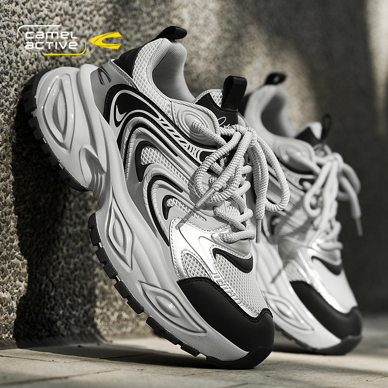 骆驼动感银色老爹鞋男款超火爆款