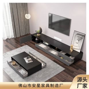 电视柜茶几组合小户型轻奢客厅家用落地电视机柜一体简约现代新款