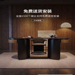 极简烤漆书桌现代简约卧室家用办公桌设计师书房创意电脑桌 意式