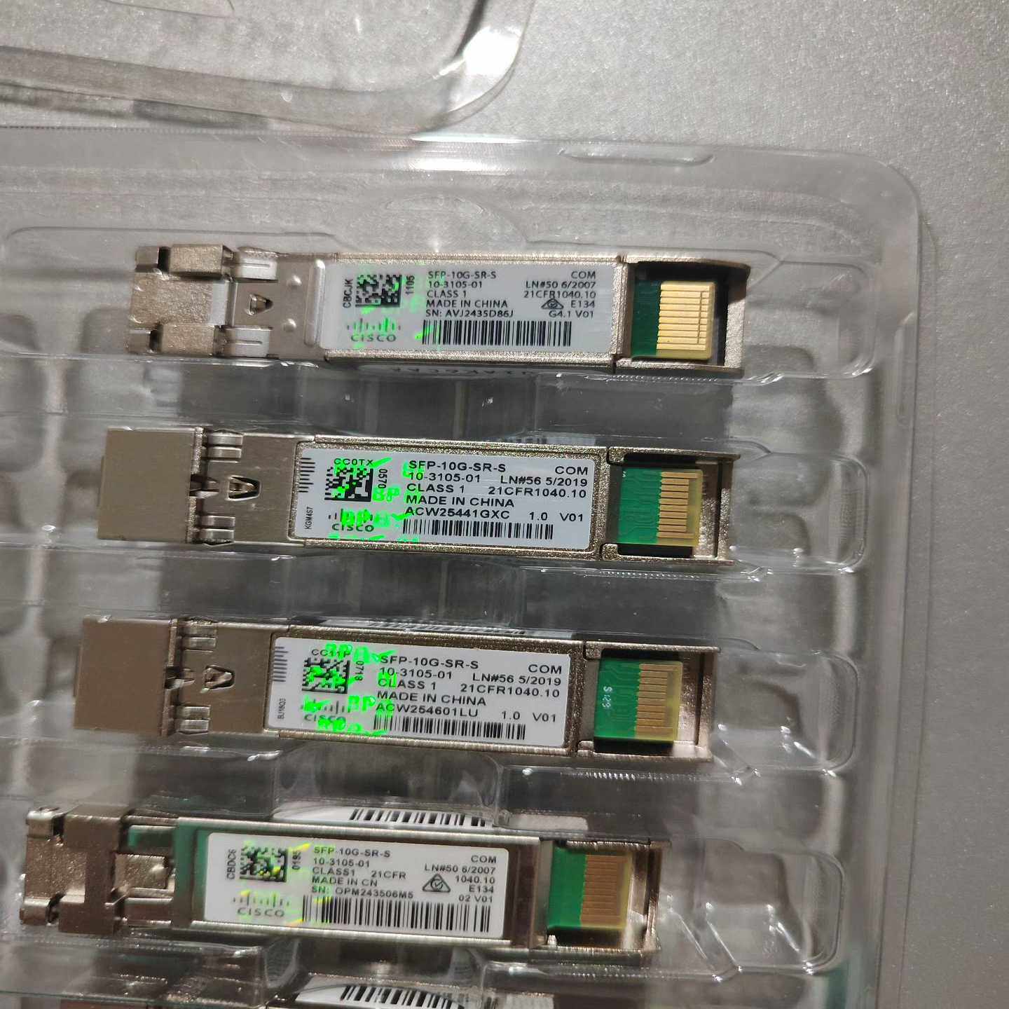 SFP-10G-SR-S拆机绿光新款模块，无划痕，成色新，低
