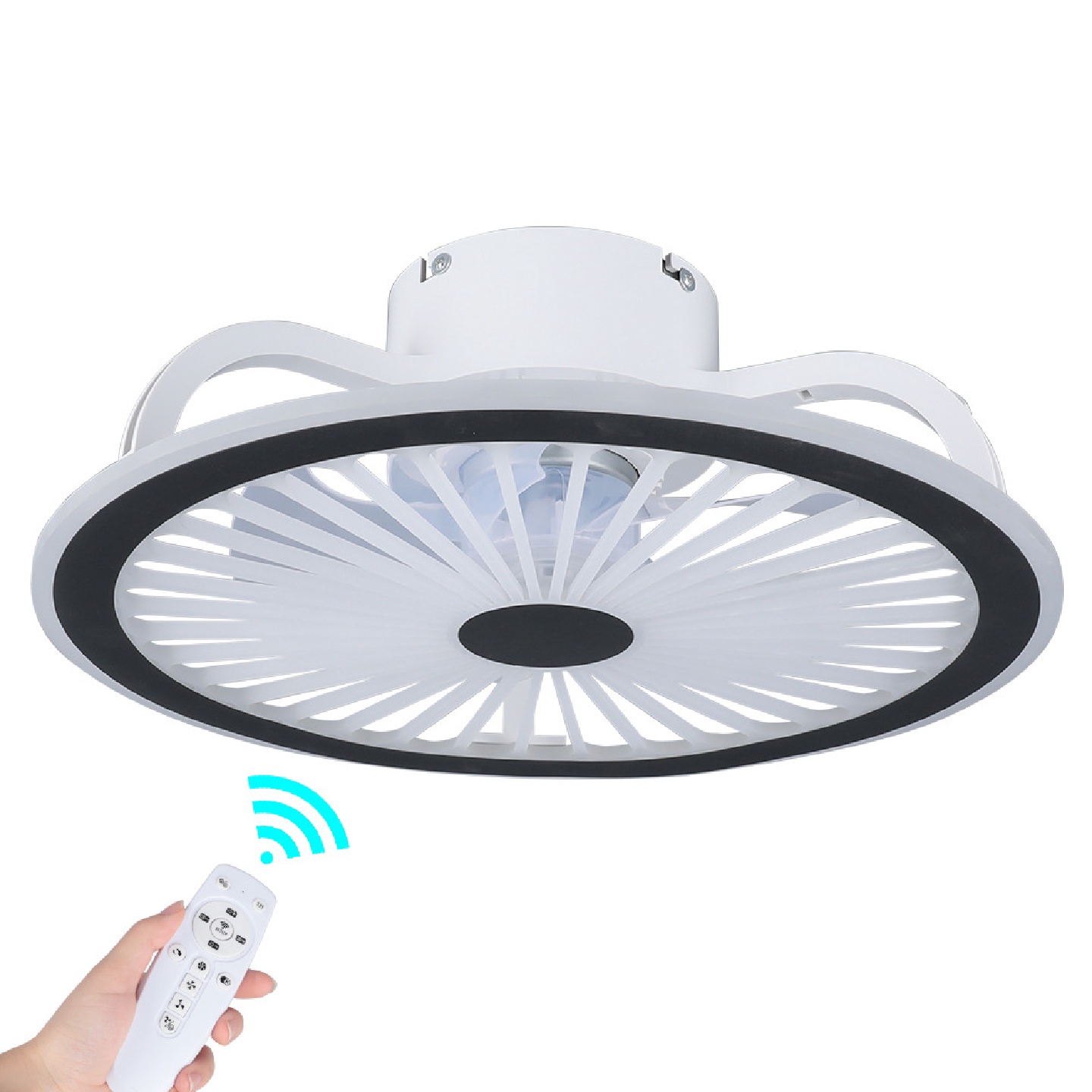 新品智能创意风扇灯APP&遥控控制三色可调卧室吸顶风扇吊灯