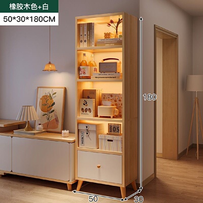 书架落地置物架靠墙家用书柜现代简约白色书橱储物柜收纳架展示柜