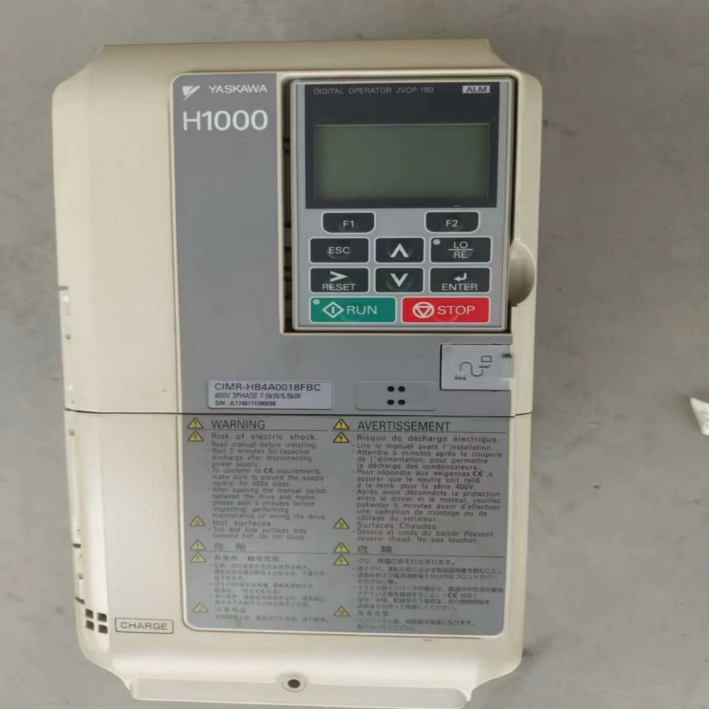 (询价)安川H1000变频器，CIMR-HB4A0018FBC，功率