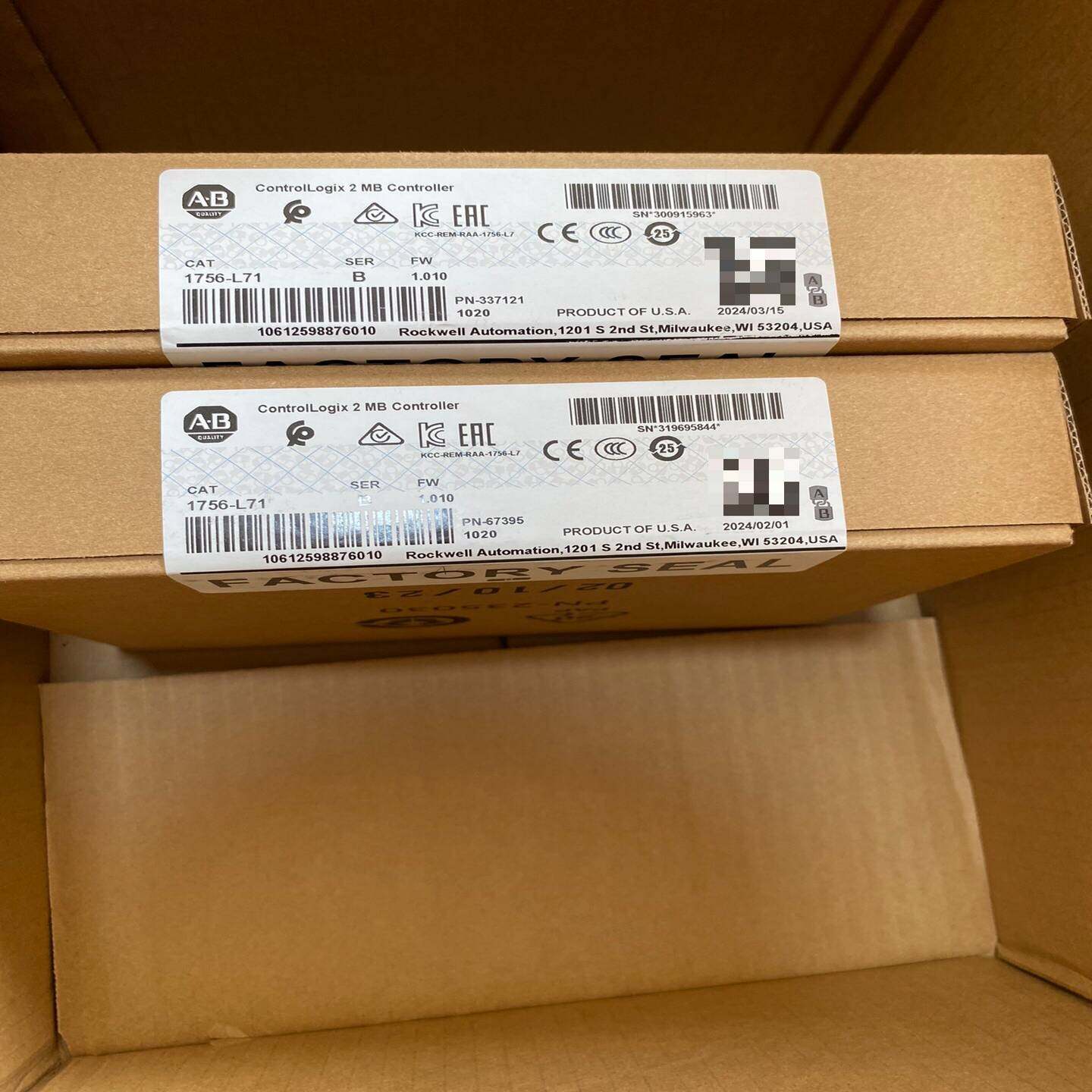 AB罗克韦尔可编程控制器模块，型号1756-L71，原装未开{议价}