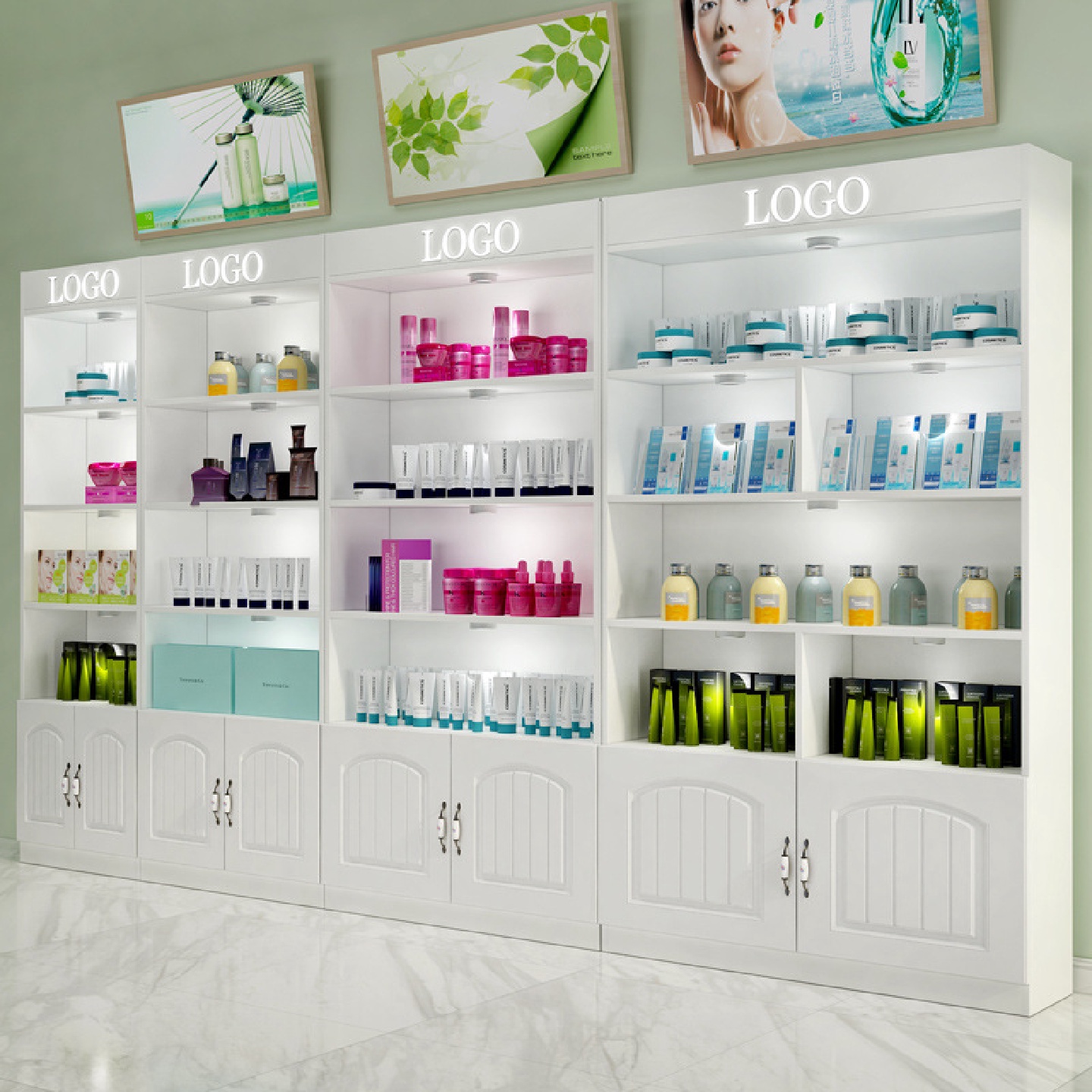 欧式展示柜化妆品柜美容产品展示架陈列架精品架混批厂家直销