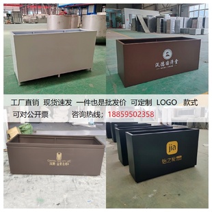户外园林不锈钢铁艺花箱组合市政景观花坛花槽移动长方形绿植花钵