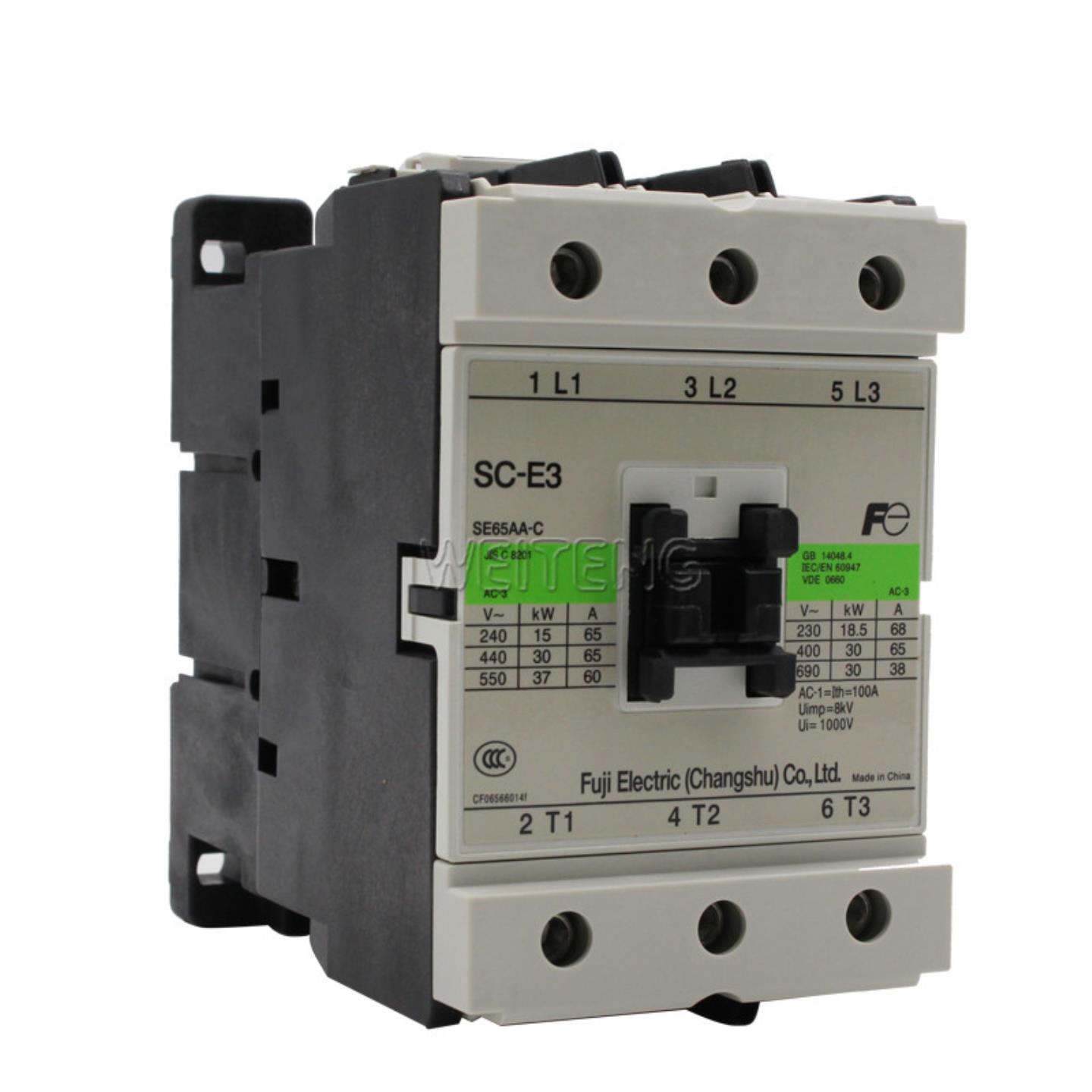 隆兴9年老店 常熟富士 SC-E3 E3P 接触器30KW 65A SE65AA-C 单相*