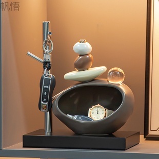 柜裝 時(shí)萊運(yùn)賺入戶玄關(guān)鑰匙收納擺件輕奢高擋客廳門口鞋 飾喬遷禮物
