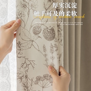 卧室高级感绒布遮光绍兴柯桥 现代简约轻奢雪尼尔高档窗帘2023新款