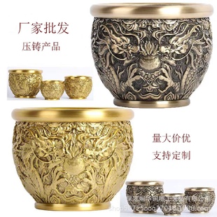 厂家批发二龙吸米缸铜缸龙纹缸龙缸量大价优家用铜摆件