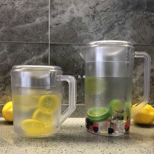 凉水壶透明色塑料单层耐高温家用餐厅用大容量冷水壶1500ml23