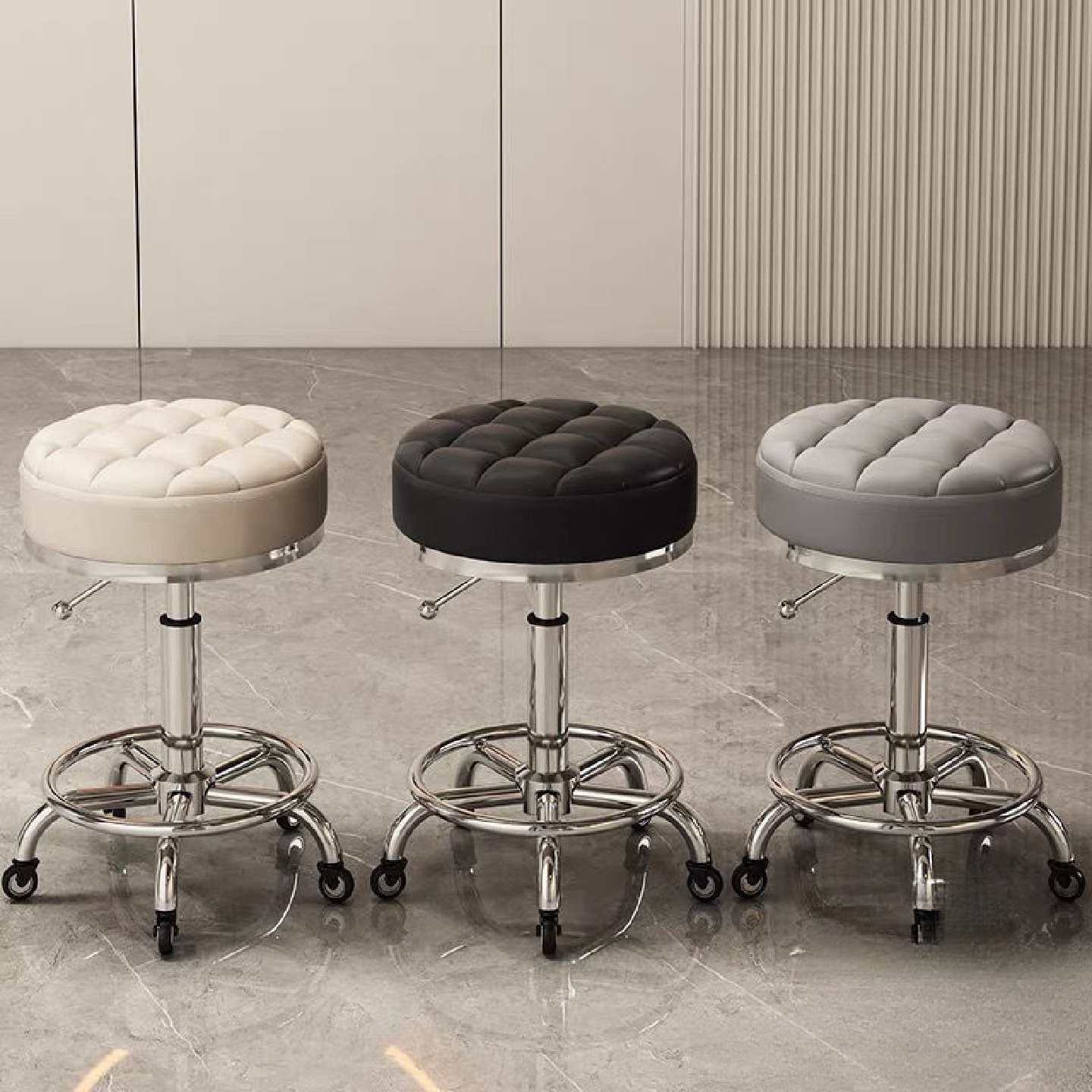 旋转升降凳子大工凳美甲圆凳理发店转椅发廊美容美发凳子滑轮