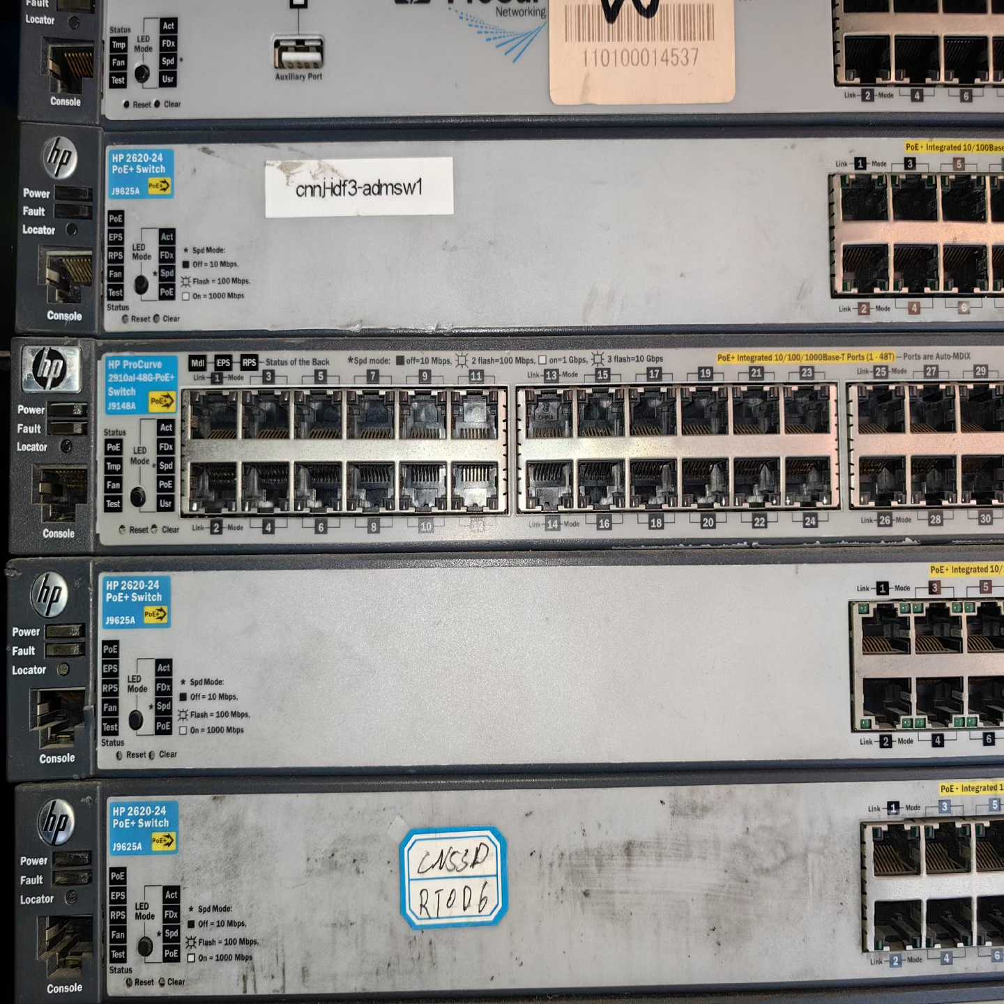 询价拍~HP J9625A 2620-24 POE+ 24口百兆供电