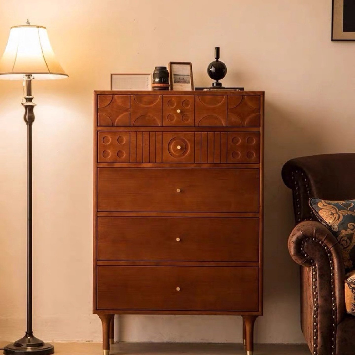 北欧复古五斗柜边柜收纳实木卧室客厅储物柜中古抽屉黄杨木玄关,橡塑材料及制品,亚克力管/有机玻璃管,淘宝优惠券,粉丝福利购,淘宝优惠卷