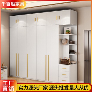 佛山工厂批发实木多层板衣柜家用卧室小户型现代简约平开门大衣橱