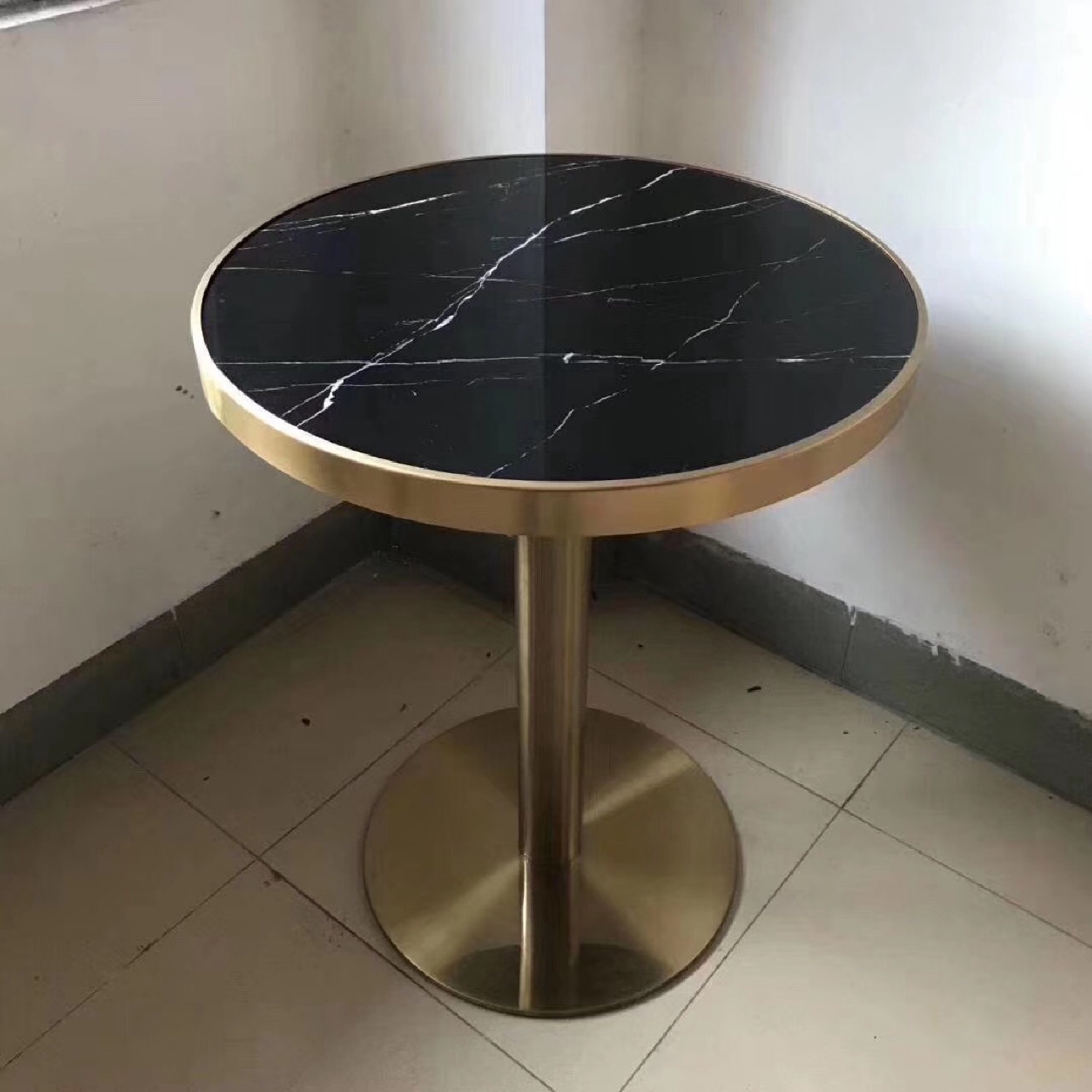 餐桌人造大理石餐桌不锈钢包边桌子东莞茶餐厅餐桌可多种规格