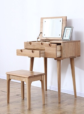 厂家供应日式纯实木化妆凳小户型方凳梳妆凳简约现代脚蹬卧室家具