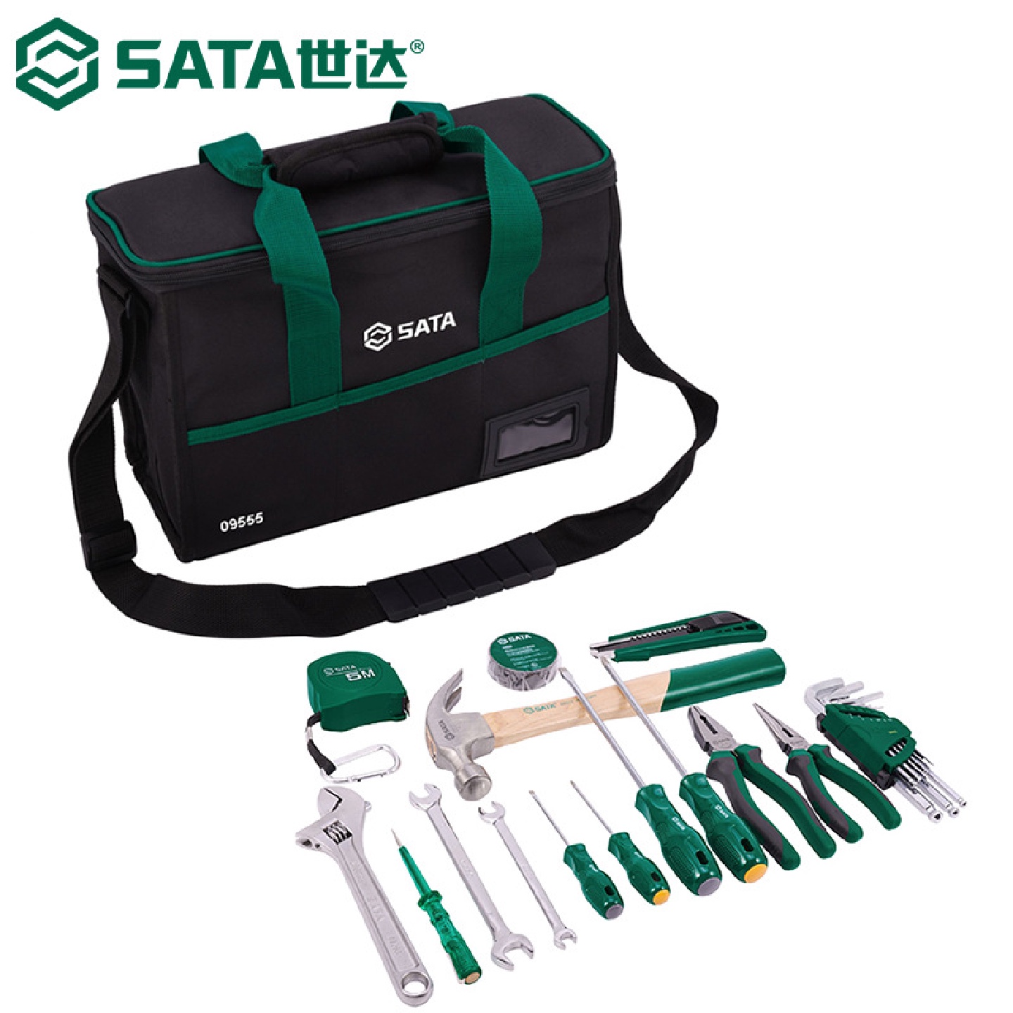 世达09555安装工具组套家用电工便携式单肩手提五金工具包23件