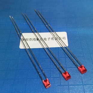 超长脚2X3X4mm红发红色加长脚68mm方形直插LED灯珠发光二极管