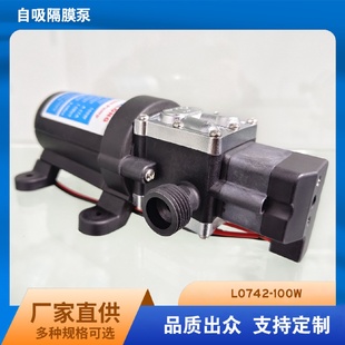 洗鐵龍隔膜泵高壓抽水泵家用小型自吸大功率12V24V100W抽水泵