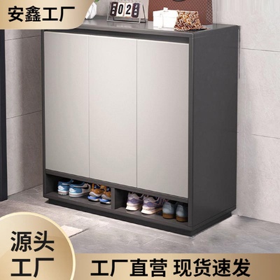 鞋柜家用门口楼道外室外过道电梯口大容量2025新款实木收纳柜