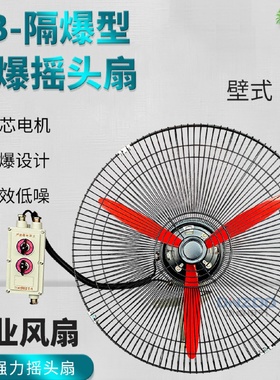380V/220V防爆落地扇壁扇BTS-500防爆摇头扇370W工业牛角扇电风扇