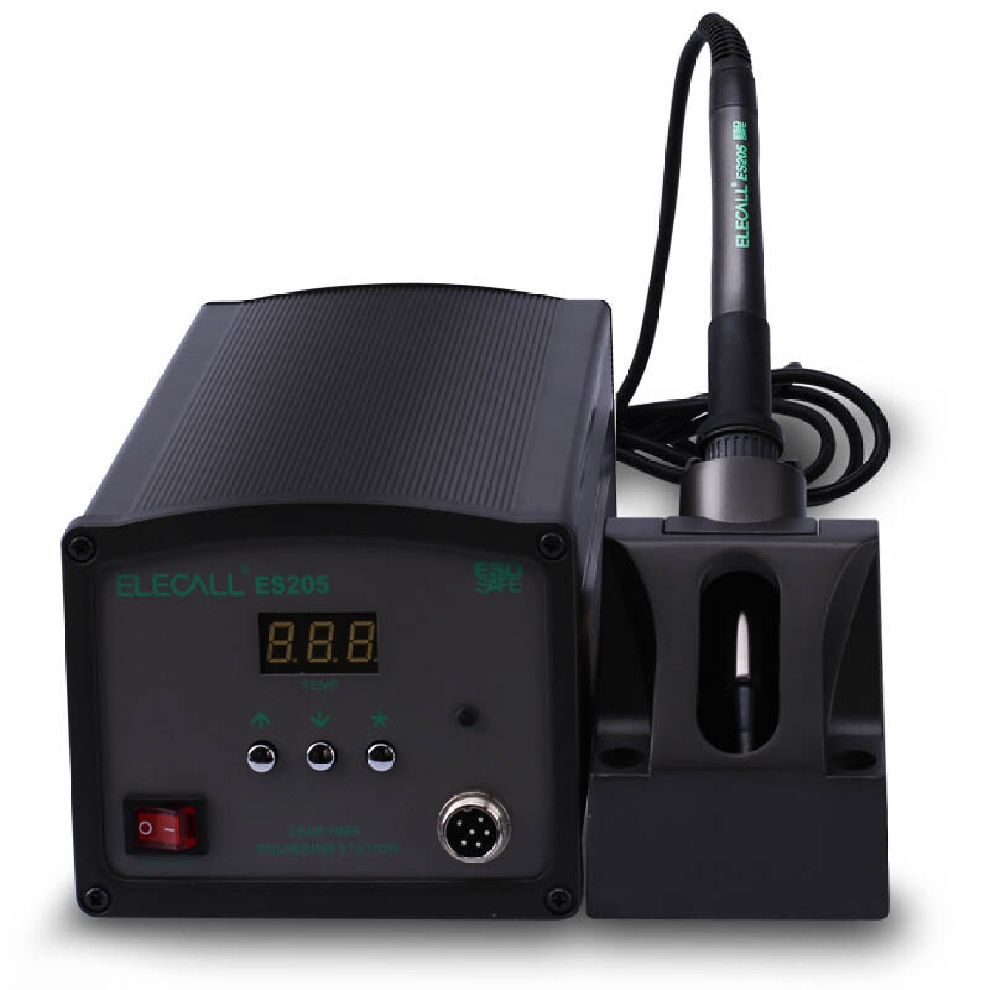 伊莱科ES205大功率高频焊台数显可调温恒温电烙铁150W200-480