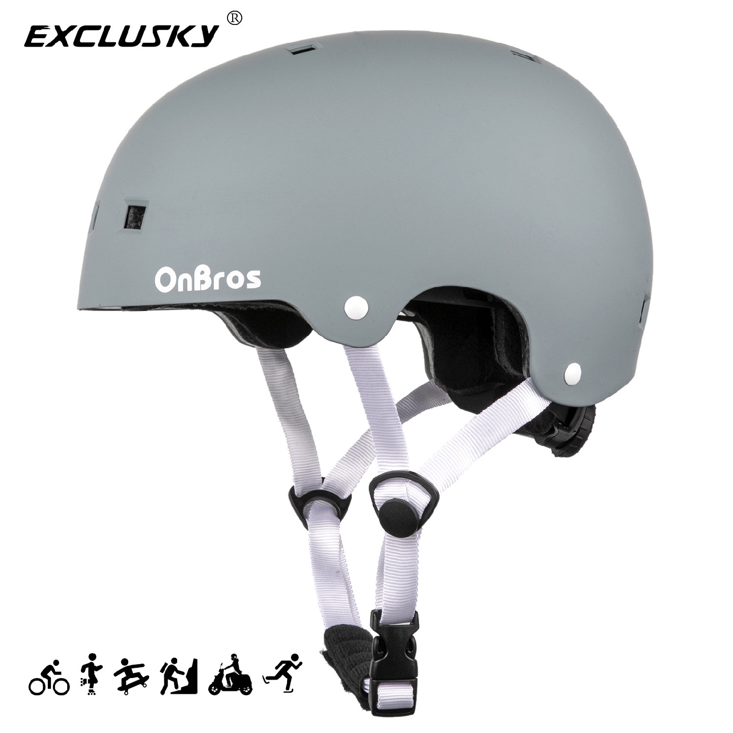 Exclusky滑轮运动头盔攀岩登山头盔男女款滑雪滑冰护头安全头盔