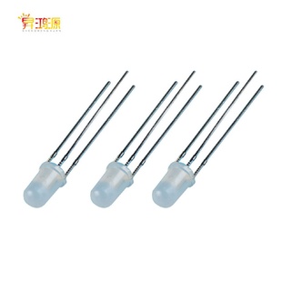 5mm 红绿白蓝led三脚灯珠 f5双色雾状红普绿共阳 5透明红普绿共阴