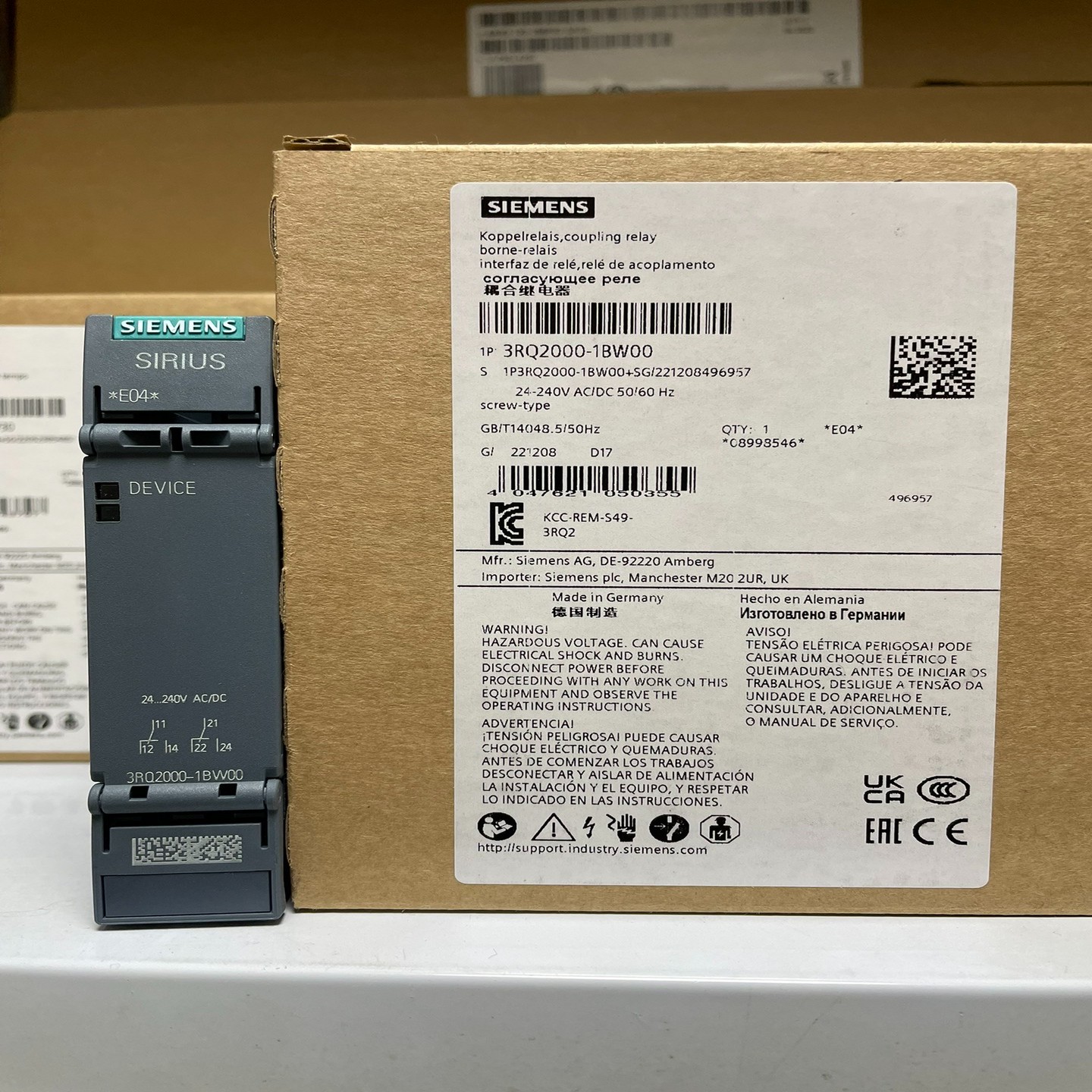 3RQ2000-1BW00  耦合继电器 工业外壳中 2 个~询价
