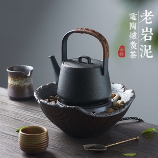 围炉养生壶复古煮茶炉电陶炉家用耐高温静音岳恒陶壶烧水老