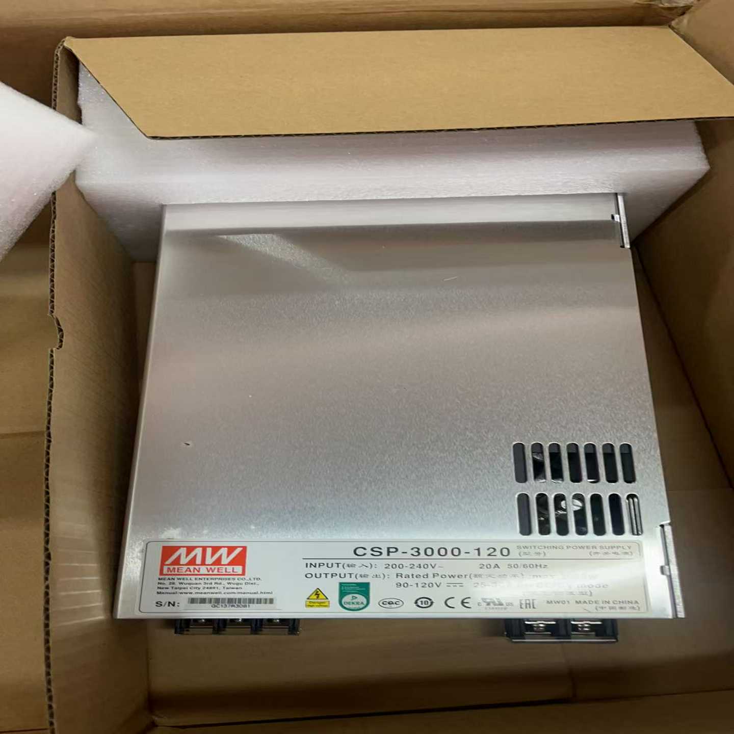 议价~明纬CSP-3000-120开关电源，，输入20