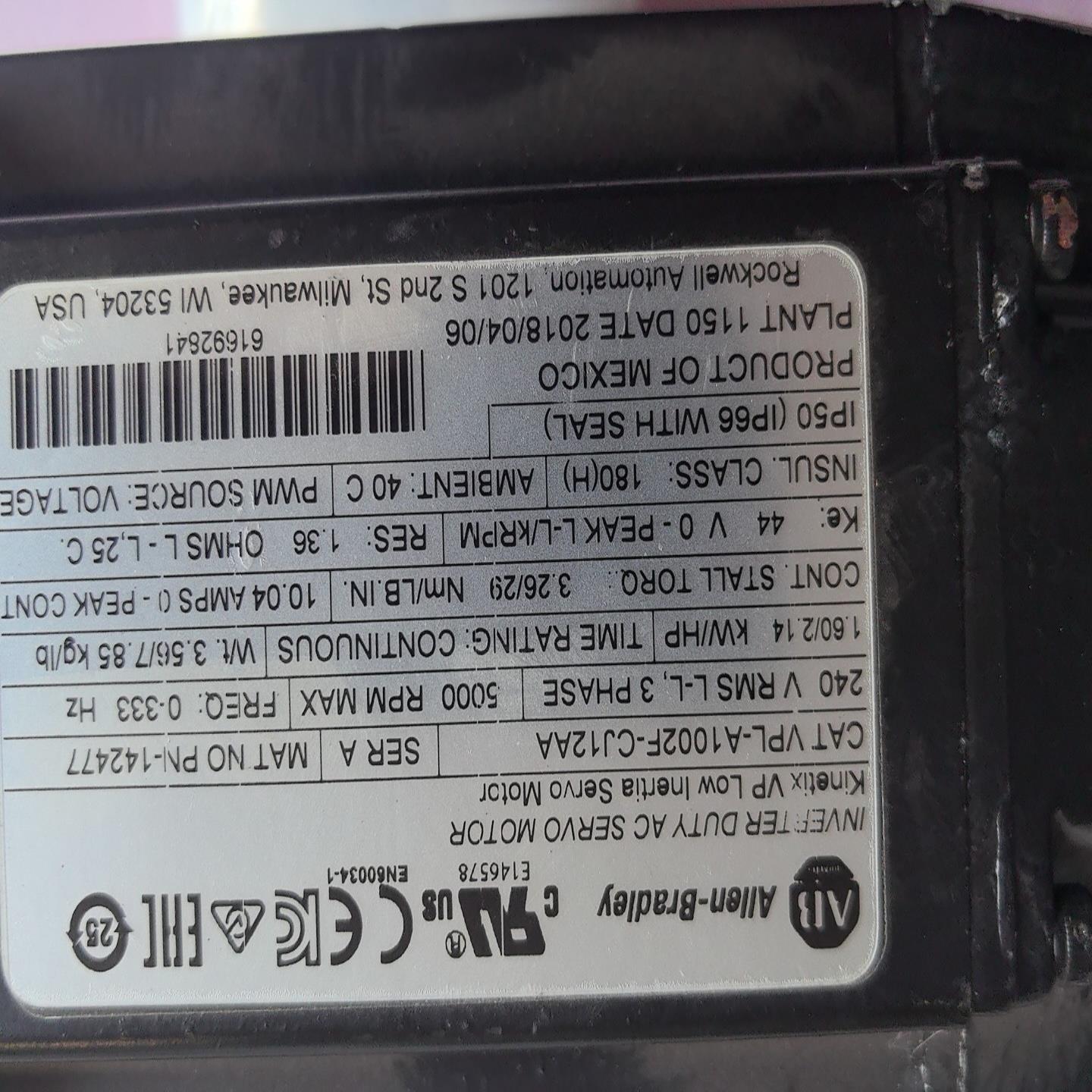 VPL-A1002F-CJ12AA伺服电机，（佳毅工控）