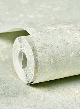 浅绿色壁纸现代简约3d硅藻泥纯色素色淡绿色非自粘无纺布墙纸