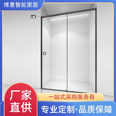 批发极简淋浴房一字型下沉式浴屏卫生间一固一移门隔断玻璃门浴室