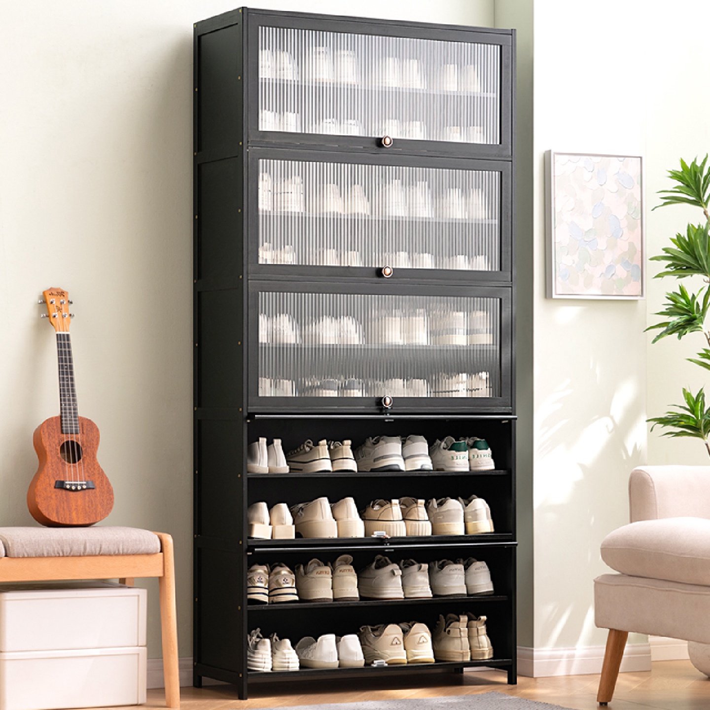 鞋柜门口家用大容量鞋架子入户收纳省空间实木室内简易出租道