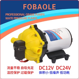 微型水泵电动高压隔膜泵24V喷雾泵抽水机灌溉洗洁精12V自吸泵家用